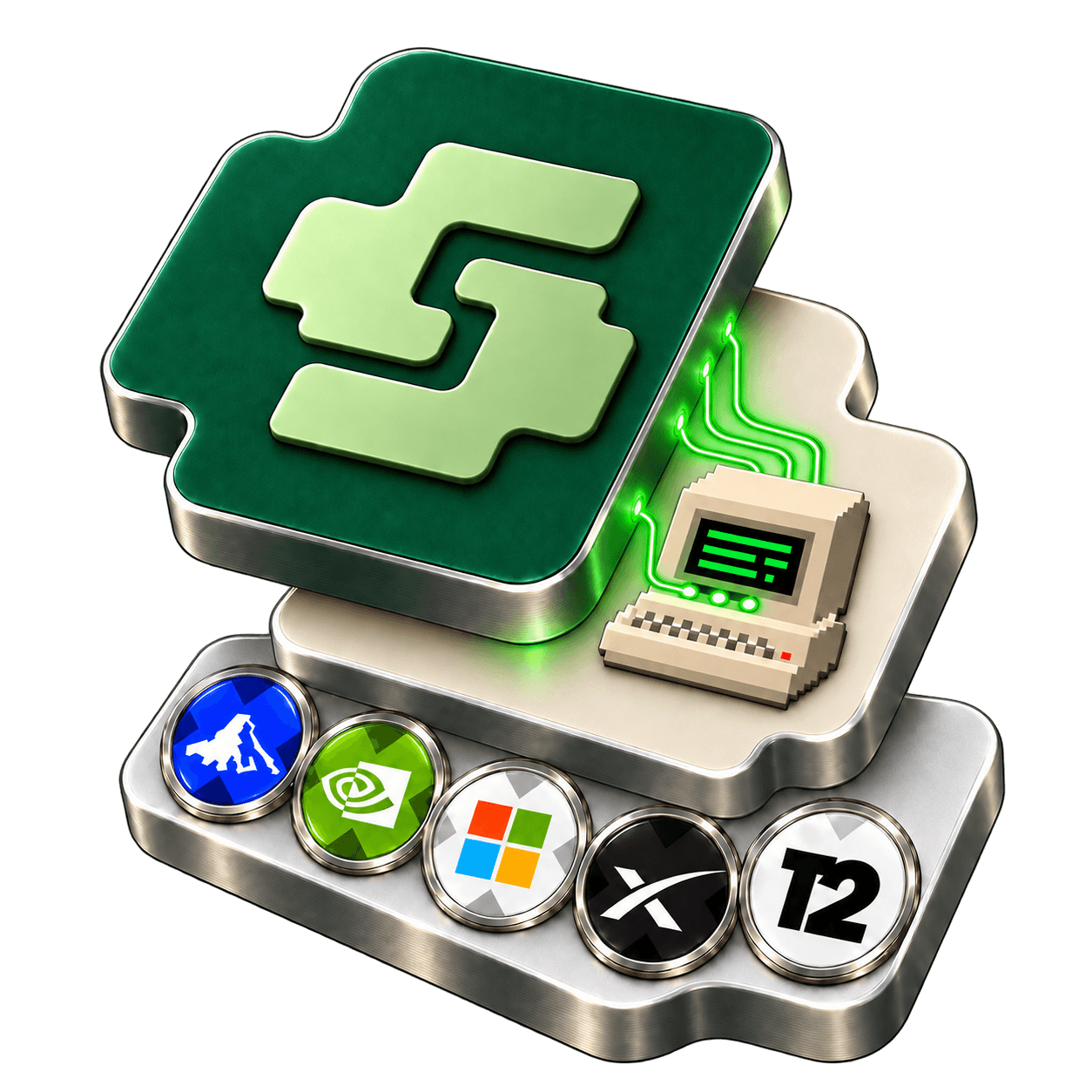 Green power connects the OTC computer to the SENDO Reserve layer